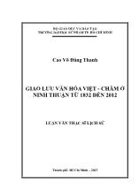 Luận văn Giao lưu văn hóa Việt - Chăm ở Ninh Thuận từ 1832 đến 2012