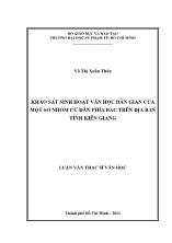 Luận văn Khảo sát sinh hoạt văn học dân gian của một số nhóm cư dân phía bắc trên địa bàn tỉnh Kiên Giang