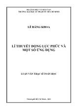 Luận văn Lí thuyết động lực phức và một số ứng dụng