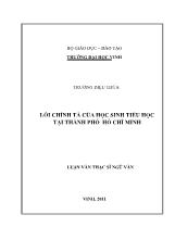 Luận văn Lỗi chính tả của học sinh tiểu học tại thành phố Hồ Chí Minh