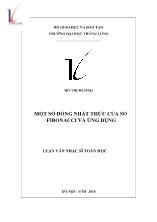 Luận văn Một số đồng nhất thức của số Fibonacci và ứng dụng