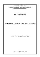 Luận văn Một số vấn đề về module nhân