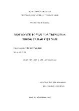 Luận văn Một số yếu tố văn hoá Trung Hoa trong ca dao Việt Nam