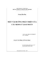 Luận văn Một vài hướng phát triển của các định lý giao hoán