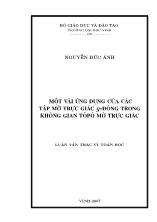 Luận văn Một vài ứng dụng của các tập mờ trực giác g-Đóng trong không gian tôpô mờ trực giác