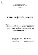 Luận văn Nâng cao công tác quản trị rủi ro tín dụng tại Ngân hàng thương mại cổ phần Quốc tế