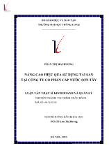 Luận văn Nâng cao hiệu quả sử dụng tài sản tại Công ty cổ phần cấp nước Sơn Tây