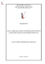 Luận văn Nâng cao hiệu quả sử dụng vốn kinh doanh tại Công ty cổ phần môi trường & công trình đô thị Sơn Tây