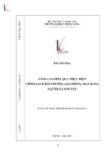 Luận văn Nâng cao hiệu quả thực hiện chính sách bồi thường giải phóng mặt bằng tại thị xã Sơn Tây