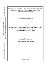 Luận văn Nghệ thuật đạo diễn nhạc kịch Châu Âu trên sân khấu Việt Nam