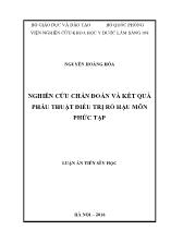 Luận văn Nghiên cứu chẩn đoán và kết quả phẫu thuật điều trị rò hậu môn phức tạp