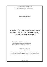 Luận văn Nghiên cứu và ứng dụng ITIL cho quản lý dịch vụ đám mây nội bộ trong doanh nghiệp