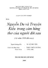 Luận văn Nguyễn Du và Truyện Kiều trong cảm hứng thơ của người đời sau (từ năm 1930 đến nay)