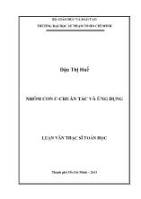 Luận văn Nhóm con c-chuẩn tắc và ứng dụng