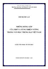 Luận văn Những đóng góp của thơ ca tùng thiện vương trong văn học trung đại Việt Nam