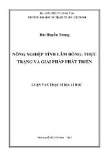 Luận văn Nông nghiệp tỉnh Lâm Đồng: thực trạng và giải pháp phát triển