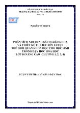 Luận văn Phân tích nội dung sách giáo khoa và thiết kế tư liệu rèn luyện thế giới quan khoa học cho học sinh trong dạy học Hóa học lớp 10 nâng cao (chương 1, 2, 3, 4)