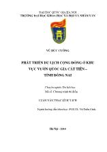 Luận văn Phát triển du lịch cộng đồng ở khu vực Vườn Quốc gia Cát Tiên – tỉnh Đồng Nai