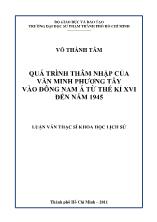 Luận văn Quá trình thâm nhập của văn minh phương Tây vào Đông Nam Á từ thế kỉ XVI đến năm 1945