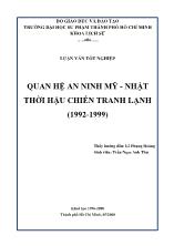 Luận văn Quan hệ an ninh Mỹ - Nhật thời hậu chiến tranh lạnh (1992-1999)