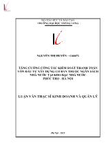 Luận văn Tăng cường công tác kiểm soát thanh toán vốn đầu tư xây dựng cơ bản thuộc ngân sách nhà nước tại kho bạc nhà nước Phúc Thọ - Hà Nội