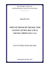 Luận văn Thiết kế ebook hỗ trợ học sinh giải bài tập Hóa học lớp 10 chương trình nâng cao