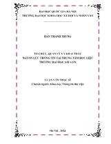 Luận văn Tổ chức, quản lý và khai thác nguồn lực thông tin tại trung tâm học liệu trường Đại học Sài Gòn