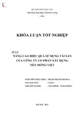 Nâng cao hiệu quả sử dụng tài sản của Công ty cổ phần xây dựng Nền Móng Việt