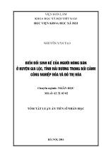 [Tóm tắt] Luận án Biến đổi sinh kế của người nông dân ở huyện Gia Lộc, tỉnh Hải Dương trong bối cảnh công nghiệp hóa và đô thị hóa