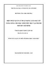 [Tóm tắt] Luận án Biện pháp quản lý hoạt động giáo dục kỹ năng sống cho học sinh tiểu học tại thành phố Hồ Chí Minh