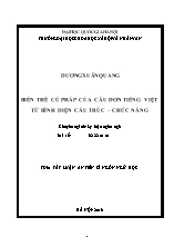 [Tóm tắt] Luận án Biến thể cú pháp của câu đơn tiếng Việt từ bình diện cấu trúc – chức năng