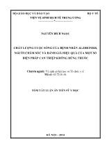[Tóm tắt] Luận án Chất lượng cuộc sống của bệnh nhân Alzheimer, người chăm sóc và đánh giá hiệu quả của một số biện pháp can thiệp không dùng thuốc