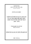 [Tóm tắt] Luận án Chính sách đối ngoại của Hoa Kỳ từ sau nội chiến đến kết thúc chiến tranh thế giới thứ nhất (1865 – 1918)