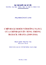 [Tóm tắt] Luận án Chính sách đối với Đông Nam Á của chính quyền tổng thống Barack Obama (2009-2016)