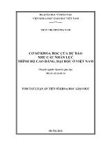 [Tóm tắt] Luận án Cơ sở khoa học của dự báo nhu cầu nhân lực trình độ cao đẳng, đại học ở Việt Nam