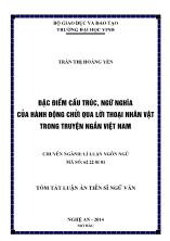 [Tóm tắt] Luận án Đặc điểm cấu trúc, ngữ nghĩa của hành động chửi qua lời thoại nhân vật trong truyện ngắn Việt Nam