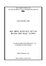 [Tóm tắt] Luận án Đặc điểm ngôn ngữ bút kí Hoàng Phủ Ngọc Tường