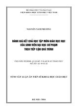 [Tóm tắt] Luận án Đánh giá kết quả học tập môn giáo dục học của sinh viên đại học sư phạm theo tiếp cận quá trình