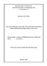 [Tóm tắt] Luận án Dạy học truyện ngắn 1945 - 1975 cho học sinh THPT theo hướng hoạt động học sáng tạo