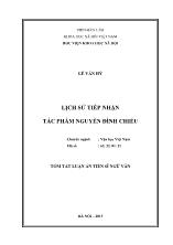 [Tóm tắt] Luận án Lịch sử tiếp nhận tác phẩm Nguyễn Đình Chiểu