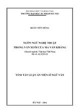 [Tóm tắt] Luận án Ngôn ngữ nghệ thuật trong văn xuôi của Ma Văn Kháng