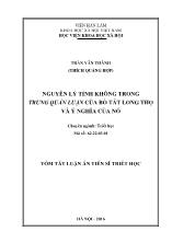 [Tóm tắt] Luận án Nguyên lý tính không trong Trung Quán Luận của Bồ tát Long Thọ và ý nghĩa của nó