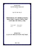 [Tóm tắt] Luận án Nhóm động từ chỉ hoạt động nhận thức trong tiếng Việt (liên hệ với tiếng Anh)