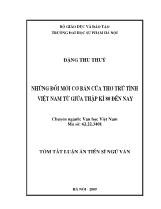 [Tóm tắt] Luận án Những đổi mới cơ bản của thơ trữ tình Việt Nam từ giữa thập kỉ 80 đến nay