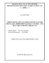 [Tóm tắt] Luận án Những đóng góp của Đông Dương tạp chí trong quá trình hiện đại hoá văn học, văn hoá Việt Nam đầu thế kỷ XX