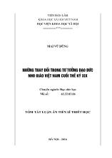 [Tóm tắt] Luận án Những thay đổi trong tư tưởng đạo đức nho giáo Việt Nam cuối thế kỷ XIX