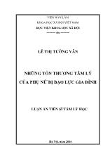 [Tóm tắt] Luận án Những tổn thương tâm lý của phụ nữ bị bạo lực gia đình