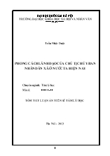 [Tóm tắt] Luận án Phong cách lãnh đạo của chủ tịch ủy ban nhân dân xã ở nước ta hiện nay