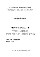 [Tóm tắt] Luận án Phương thức biểu thị ý nghĩa cảm thán trong tiếng Việt và tiếng Khmer