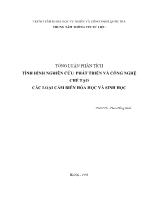 Tổng luận Tnh hình nghiên cứu phát triển và công nghệ chế tạo các loại cảm biến hóa học và sinh học